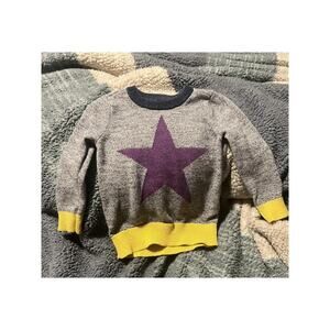 GAP Toddler Sweater 2T Star Graphic Knit Pullover Gray Yellow